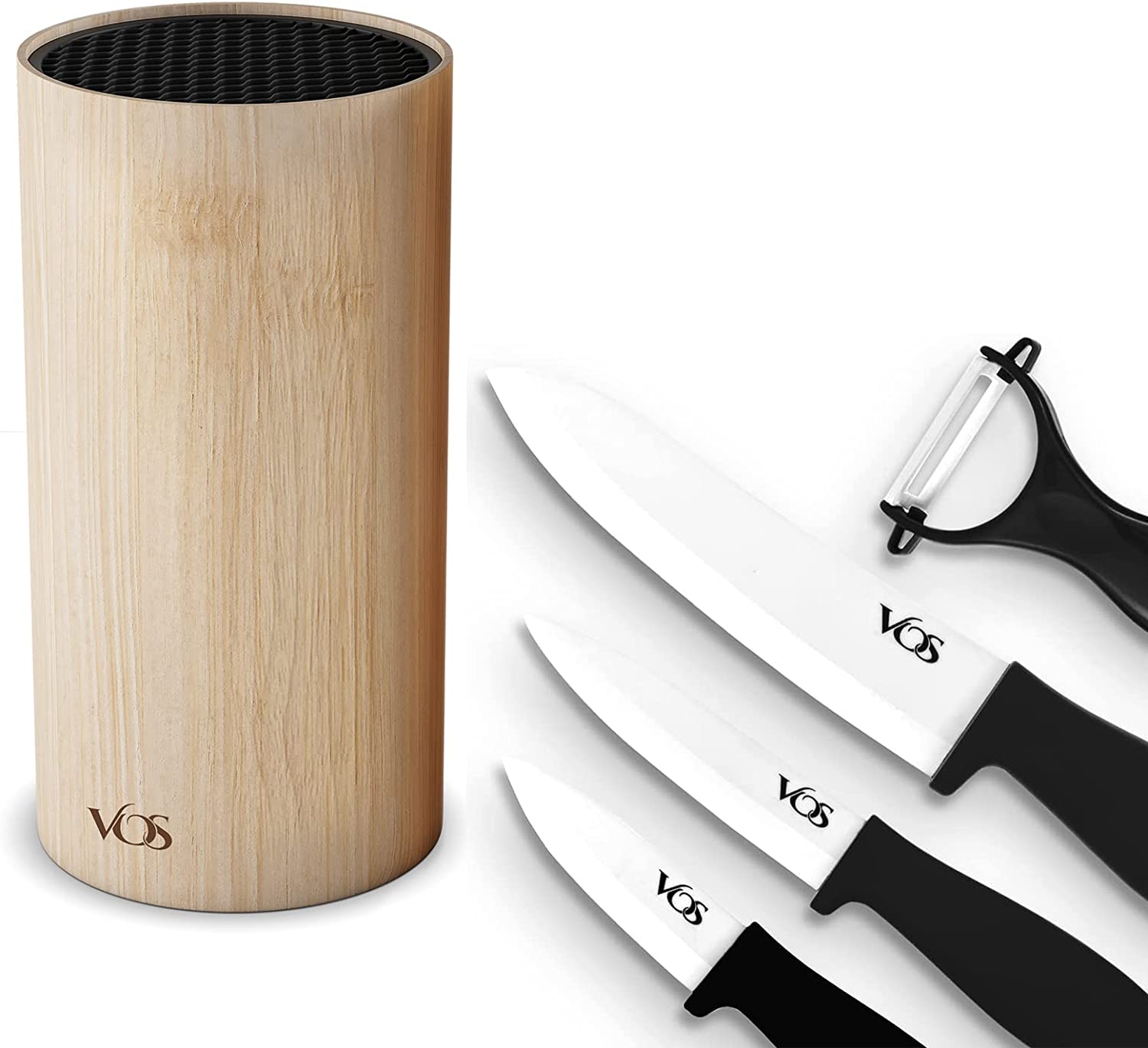 Ceramic 4 Pcs Knife Set with Knives Holder - Red – Vosknife