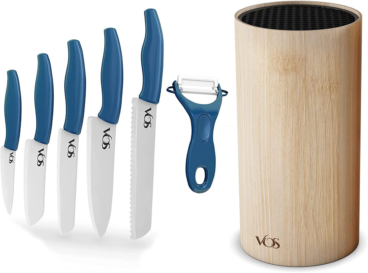 4Pcs Kitchen Ceramic Knives Set Chef's Utility Knife Blade Sharp 4 5 6 +  Base