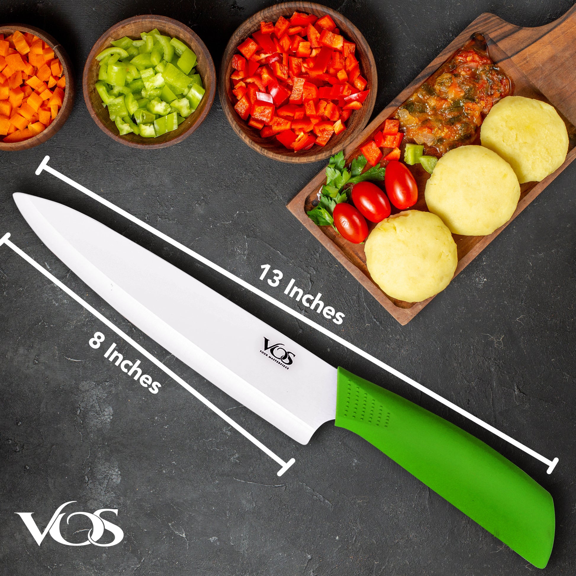 8 Inches Ceramic Knife Chef with Gift box - Green – Vosknife