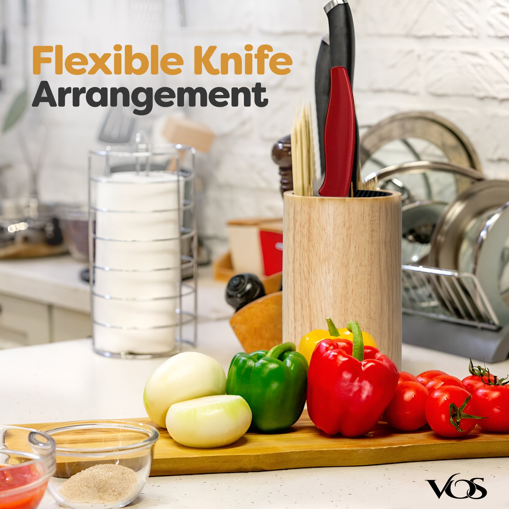 Ceramic 4 Pcs Knife Set with Knives Holder - Red – Vosknife
