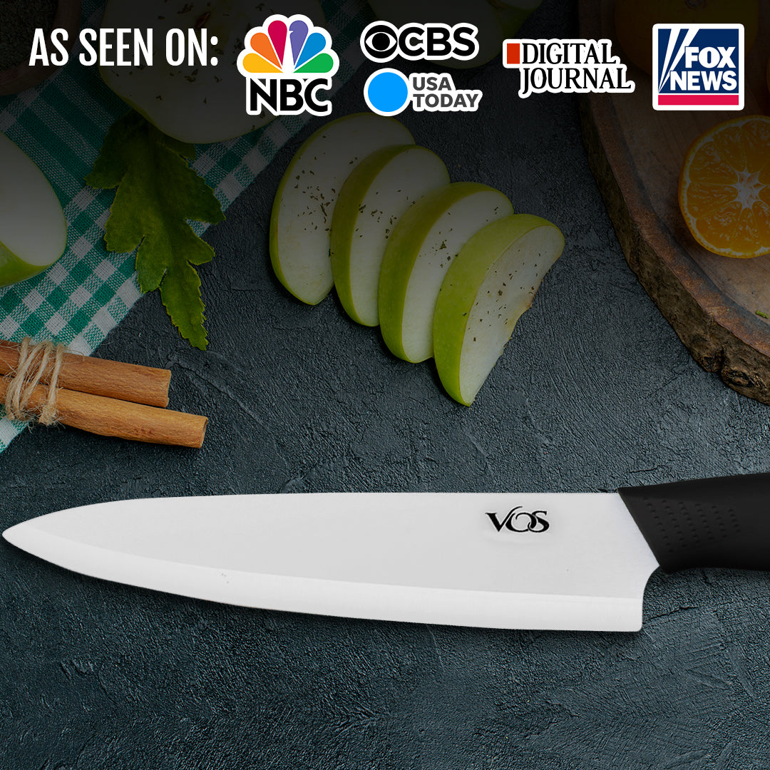 8 Inches Ceramic Knife Chef with Gift box - Black – Vosknife