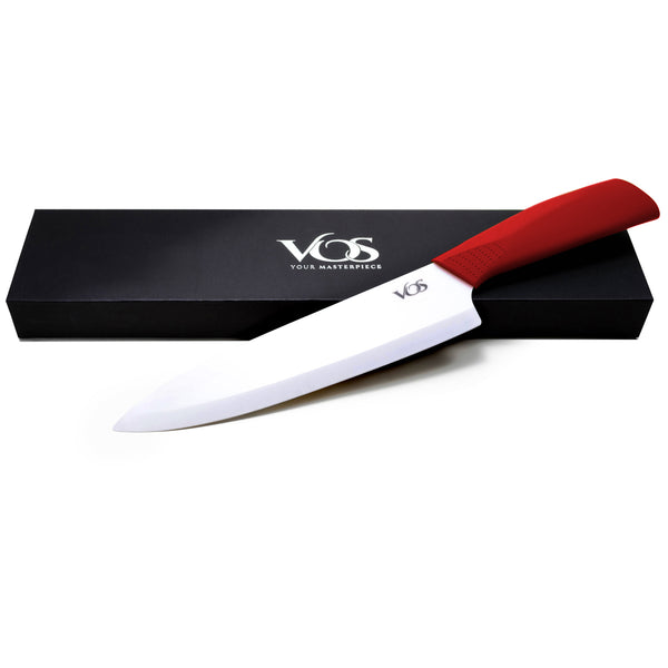 Kitchen Ceramic Knife Set - 3 Pcs With Gift Box - Red – Vosknife